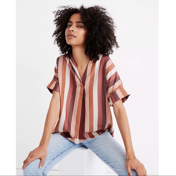 Madewell Tops - Madewell Courier Button Back Skirt in Munson Stripe